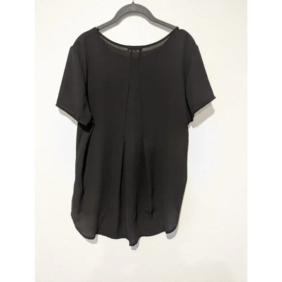 Pleione Black Sheer Blouse Women's Top - Picture 2 of 5